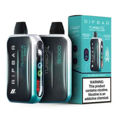 Alaskan Mint Flavored Rifbar Turbo-X Disposable Vape Device 10PK | The Smoke Plug