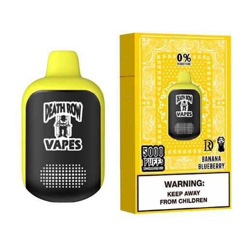 Banana Blueberry Flavored Death Row Vapes 0% Disposable Vape Device - 5000 Puffs | thesmokeplug.com - 3PK