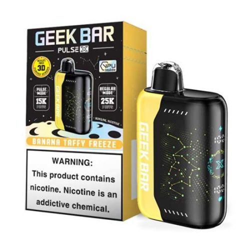 Banana Taffy Freeze Flavored Geek Bar Pulse X Disposable Vape Device 6PK | The Smoke Plug