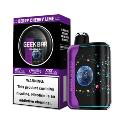 Berry Cherry Lime Flavored Geek Bar Pulse X Platinum Disposable Vape Device - 25K Puffs - 10PK | The Smoke Plug