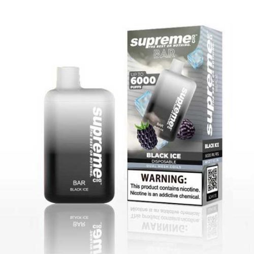 Black Ice Flavored Supreme BAR Disposable Vape Device 6000 Puffs 1PC