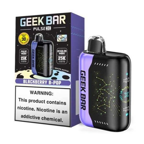 Blackberry B-Pop Flavored Geek Bar Pulse X Disposable Vape Device 6PK | The Smoke Plug