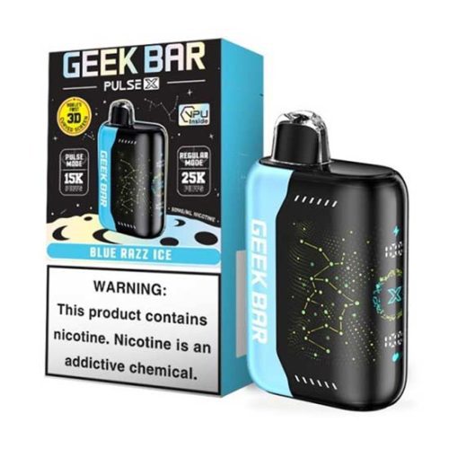 Blue Razz Ice Flavored Geek Bar Pulse X Disposable Vape Device 10PK | The Smoke Plug