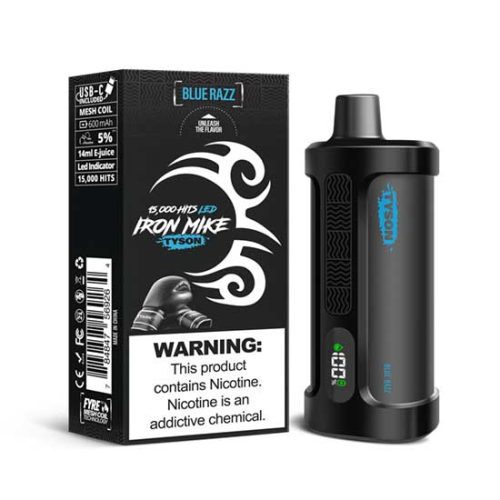 Blue Razz Flavored Tyson 2.0 Iron Mike Disposable Vape Device - 1500 Puffs | thesmokeplug.com - 1PC