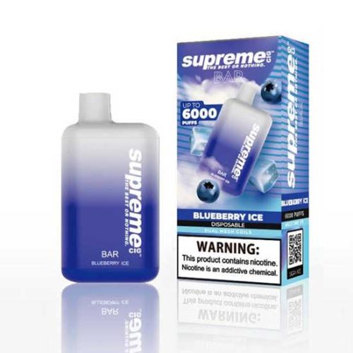 Blueberry Ice Flavored Supreme BAR Disposable Vape Device 6000 Puffs 1PC