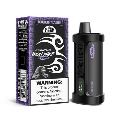 Blueberry Lychee Flavored Tyson 2.0 Iron Mike Disposable Vape Device - 1500 Puffs | thesmokeplug.com - 1PC