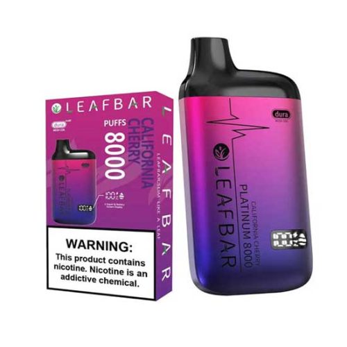 California Cherry Flavored Leaf Bar Platinum Disposable Vape Device 8000 Puffs 1PC | thesmokeplug.com