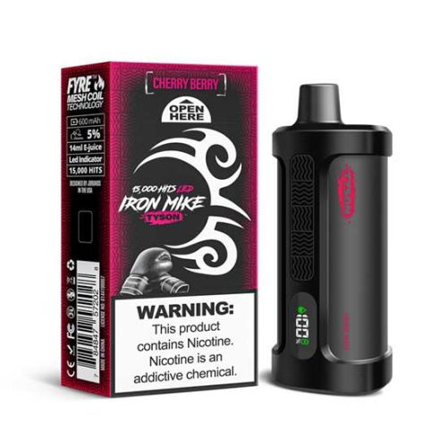 Cherry Berry Flavored Tyson 2.0 Iron Mike Disposable Vape Device - 1500 Puffs | thesmokeplug.com - 1PC