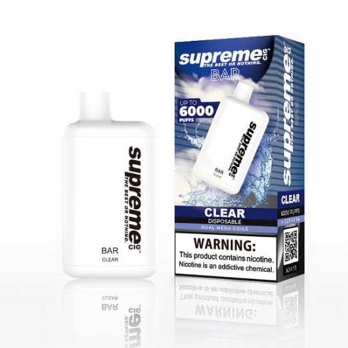 Clear Flavored Supreme BAR Disposable Vape Device 6000 Puffs 1PC