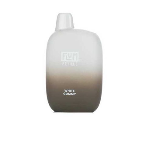 White Gummy Flavored Flum Pebble 6000 Disposable Vape Device giving 6000 Puffs | thesmokeplug.com - 1PC