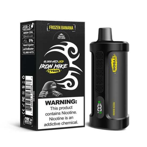 Frozen Banana Flavored Tyson 2.0 Iron Mike Disposable Vape Device - 1500 Puffs | thesmokeplug.com - 1PC