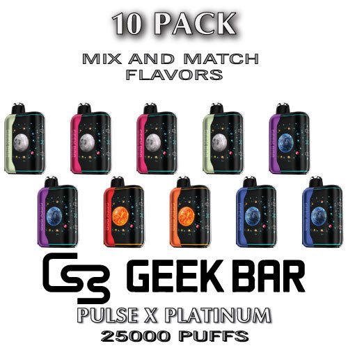 Geek Bar Pulse X Platinum Edition Disposable Vape Device | 25K Puffs - 10PK