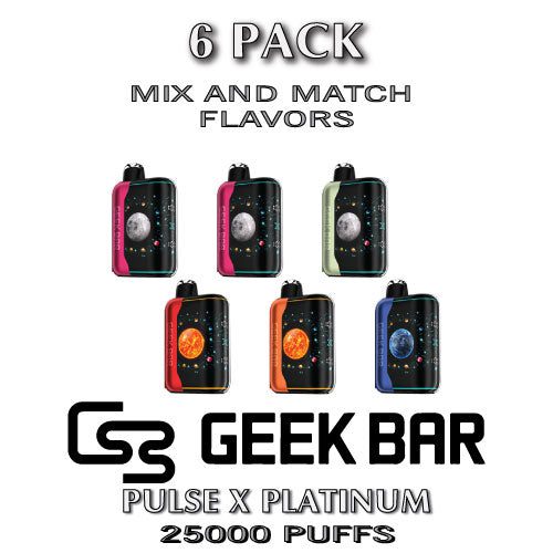 Geek Bar Pulse X Platinum Edition Disposable Vape Device | 25K Puffs - 6PK