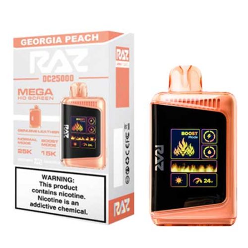 Georgia Peach Flavored Raz DC25000 Disposable Vape Device - 25K Puffs - 10PK | The Smoke Plug