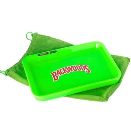 Green Backwoods Rolling Tray Led Usb Charging Luminous Plate Smoking Accessories - The Smoke Plug