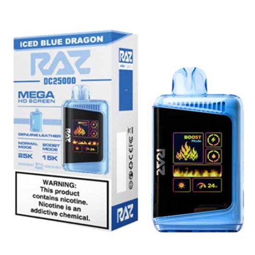 Iced Blue Dragon Flavored Raz DC25000 Disposable Vape Device - 25K Puffs - 10PK | The Smoke Plug