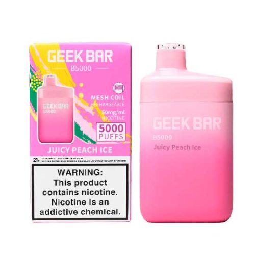 Juicy Peach Ice Flavored Geek Bar B5000 Disposable Vape Device - 5000 Puffs | thesmokeplug.com - 1PC | thesmokeplug.com