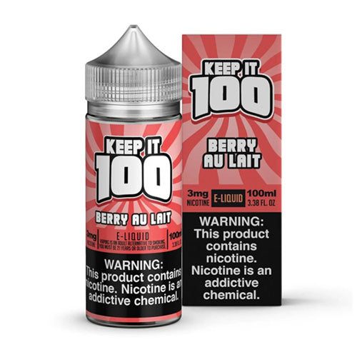 Keep it 100 Berry Au Lait (Strawberry Milk) 100ml E-Liquid | thesmokeplug.com