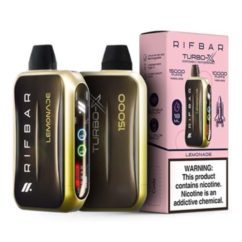 Lemonade Flavored Rifbar Turbo-X Disposable Vape Device 3PK | The Smoke Plug