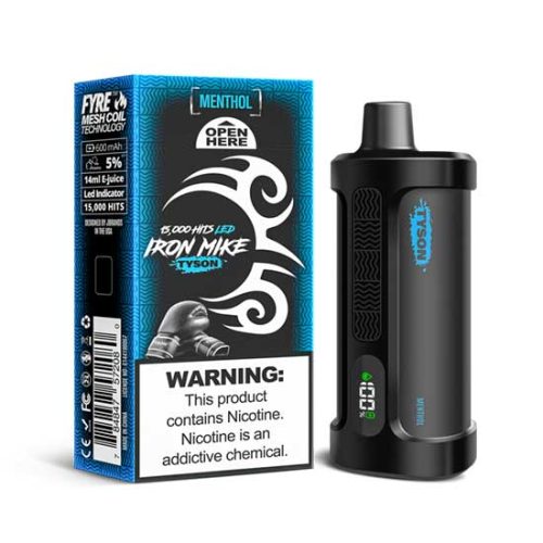 Menthol Flavored Tyson 2.0 Iron Mike Disposable Vape Device - 1500 Puffs | thesmokeplug.com - 1PC