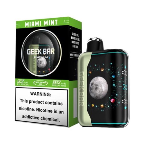 Miami Mint Flavored Geek Bar Pulse X Platinum Disposable Vape Device - 25K Puffs - 10PK | The Smoke Plug