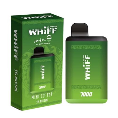 Mint Ice Pop Flavored Whiff El Patron Disposable Vape Device by Scott Storch 7000 Puffs