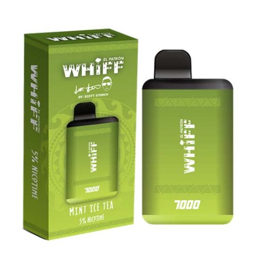 Mint Ice Tea Flavored Whiff El Patron Disposable Vape Device by Scott Storch 7000 Puffs