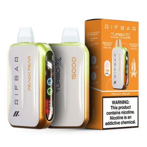 Peach Pear Flavored Rifbar Turbo-X Disposable Vape Device 10PK | The Smoke Plug