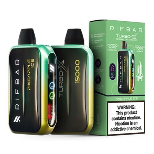 Pineapple Ice Flavored Rifbar Turbo-X Disposable Vape Device 10PK | The Smoke Plug