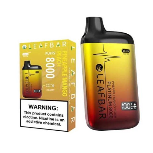 Pineapple Mango Peach Flavored Leaf Bar Platinum Disposable Vape Device 8000 Puffs 1PC | thesmokeplug.com