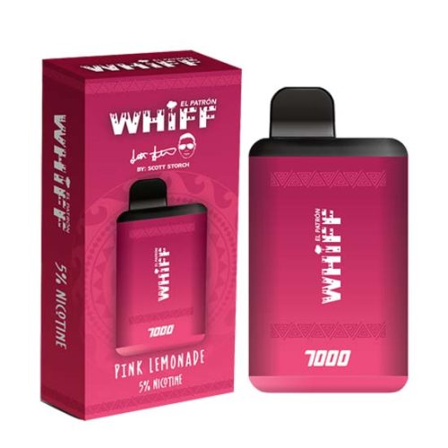 Pink Lemonade Flavored Whiff El Patron Disposable Vape Device by Scott Storch 7000 Puffs