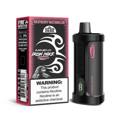 Raspberry Watermelon Flavored Tyson 2.0 Iron Mike Disposable Vape Device - 1500 Puffs | thesmokeplug.com - 1PC