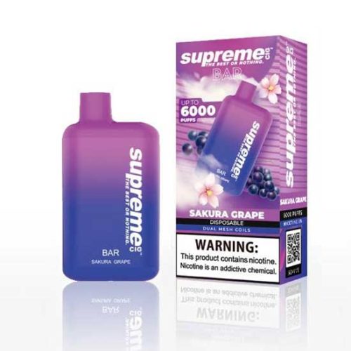 Sakura Grape Flavored Supreme BAR Disposable Vape Device 6000 Puffs 1PC