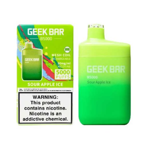 Sour Apple Ice Flavored Geek Bar B5000 Disposable Vape Device - 5000 Puffs | thesmokeplug.com - 1PC | thesmokeplug.com