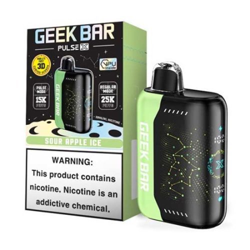 Sour Apple Ice Flavored Geek Bar Pulse X Disposable Vape Device 10PK | The Smoke Plug