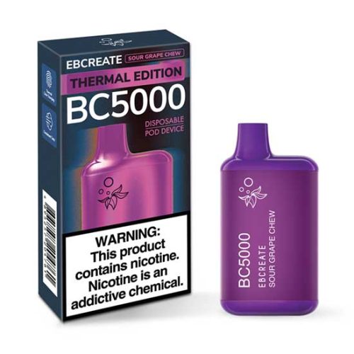 Sour Grape Chew Flavored EB Create BC5000 Thermal Edition Disposable Vape Device - 5000 Puffs | thesmokeplug.com -10PK