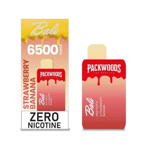 Strawberry Banana Flavored Bali x Packwood ZERO Disposable Vape Device - 6500 Puffs | thesmokeplug.com - 3PK