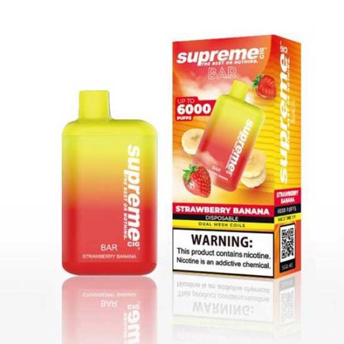 Strawberry Banana Flavored Supreme BAR Disposable Vape Device 6000 Puffs 1PC