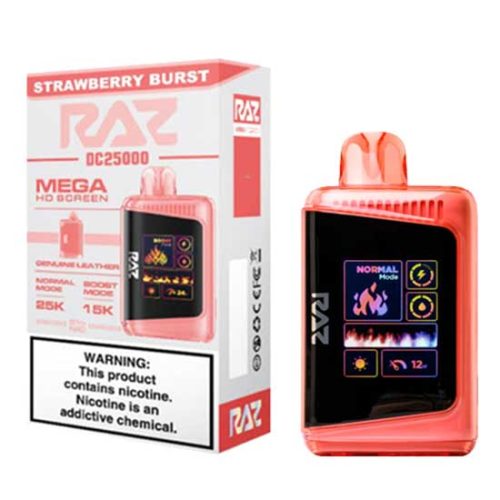 Strawberry Burst Flavored Raz DC25000 Disposable Vape Device - 25K Puffs - 10PK | The Smoke Plug