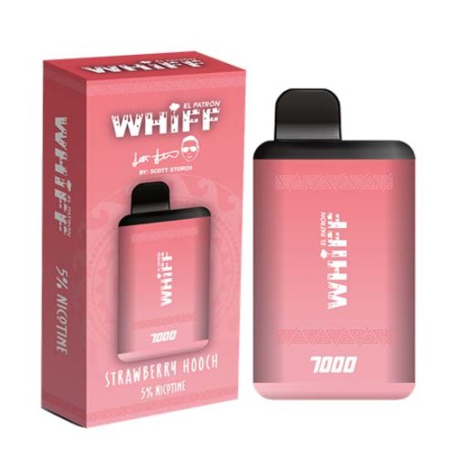 Strawberry Hooch Flavored Whiff El Patron Disposable Vape Device by Scott Storch 7000 Puffs