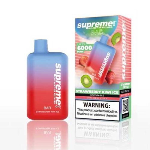 Strawberry Kiwi Ice Flavored Supreme BAR Disposable Vape Device 6000 Puffs 1PC