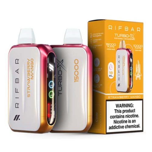 Strawberry Mango Flavored Rifbar Turbo-X Disposable Vape Device 10PK | The Smoke Plug