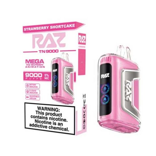 Strawberry Shortcake Raz TN9000 Disposable Vape Device 6PK | thesmokeplug.com