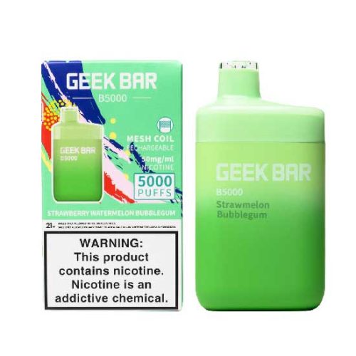 Strawberry Watermelon Bubblegum Flavored Geek Bar B5000 Disposable Vape Device - 5000 Puffs | thesmokeplug.com - 1PC | thesmokeplug.com