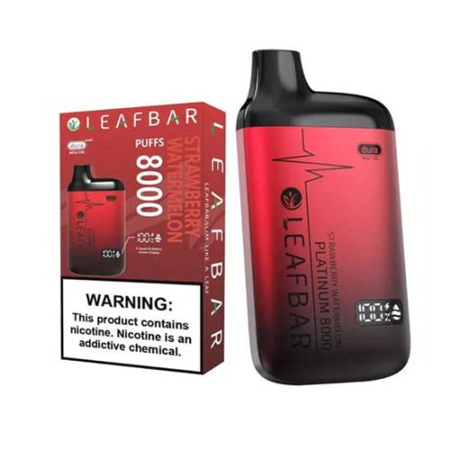 Strawberry Watermelon Flavored Leaf Bar Platinum Disposable Vape Device 8000 Puffs 1PC | thesmokeplug.com