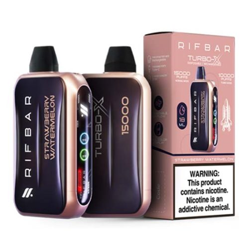 Strawberry Watermelon Flavored Rifbar Turbo-X Disposable Vape Device 3PK | The Smoke Plug