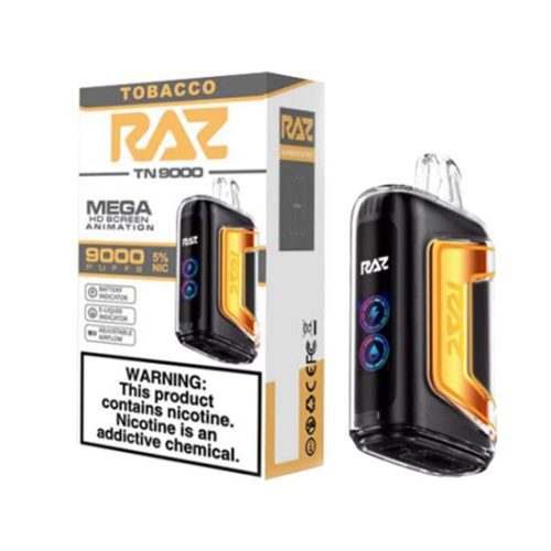 Tobacco Flavored Raz TN9000 Disposable Vape Device 6PK | The Smoke Plug