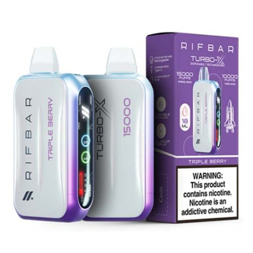 Triple Berry Flavored Rifbar Turbo-X Disposable Vape Device 3PK | The Smoke Plug