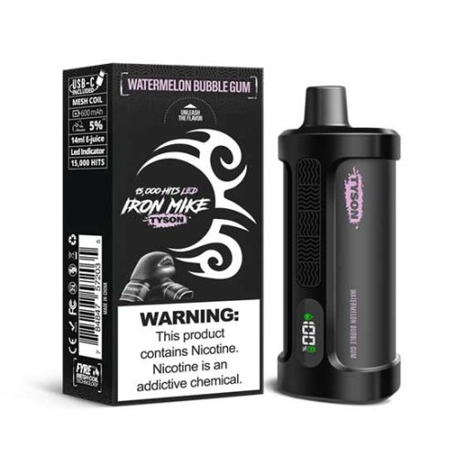 Watermelon Bubble Gum Flavored Tyson 2.0 Iron Mike Disposable Vape Device - 1500 Puffs | thesmokeplug.com - 1PC