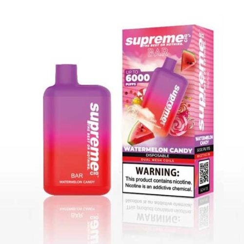 Watermelon Candy Flavored Supreme BAR Disposable Vape Device 6000 Puffs 1PC